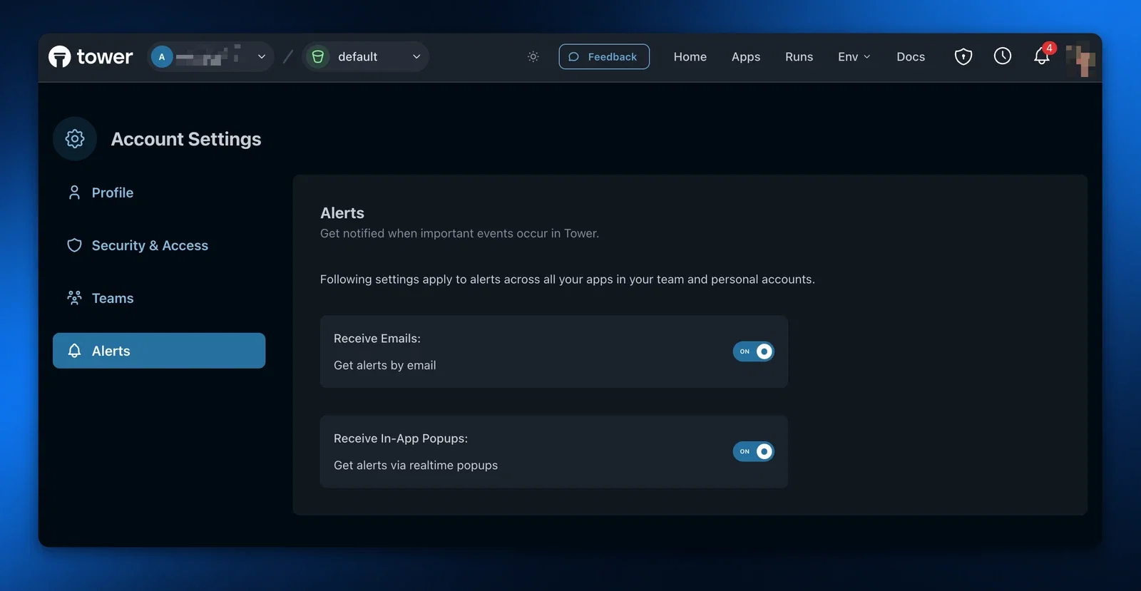 Alert Settings