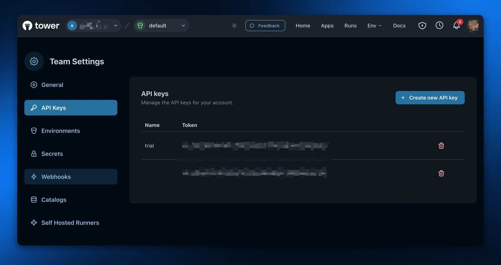 Create API key