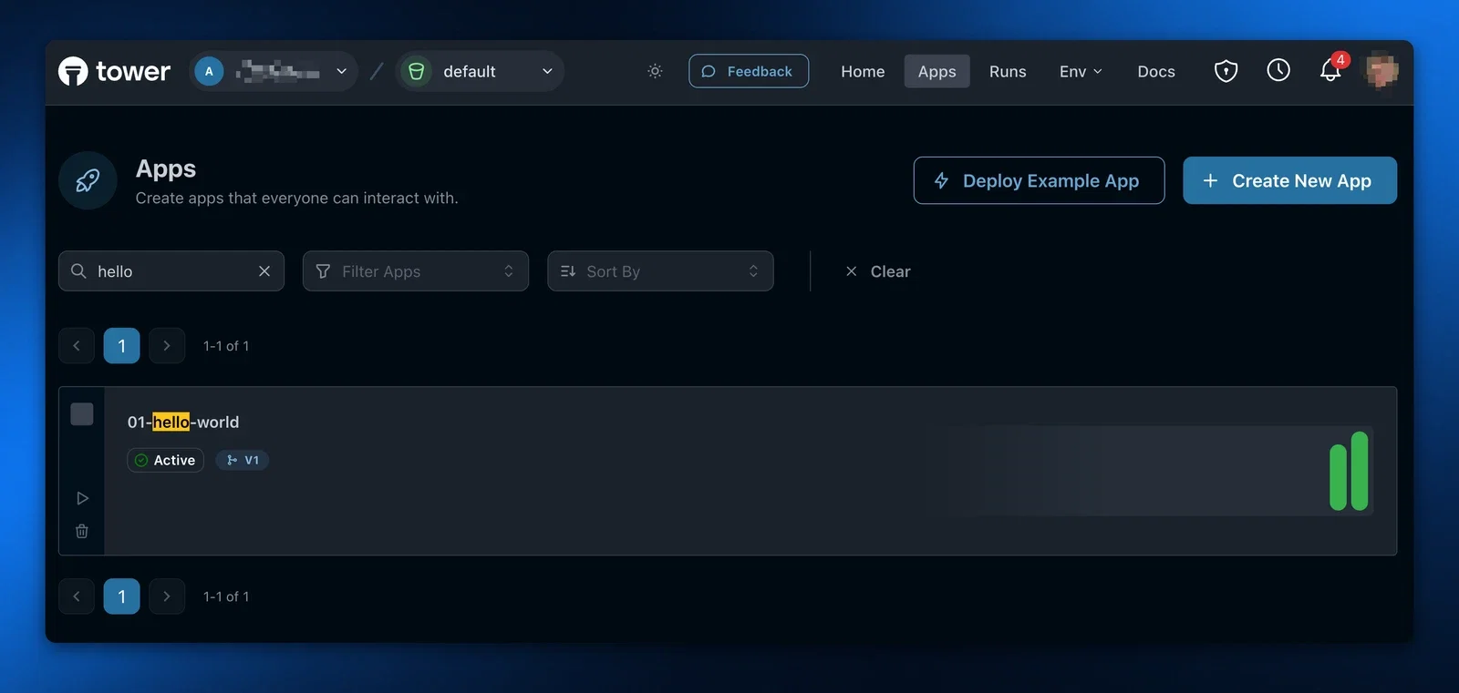 Deployed version of the hello-world app