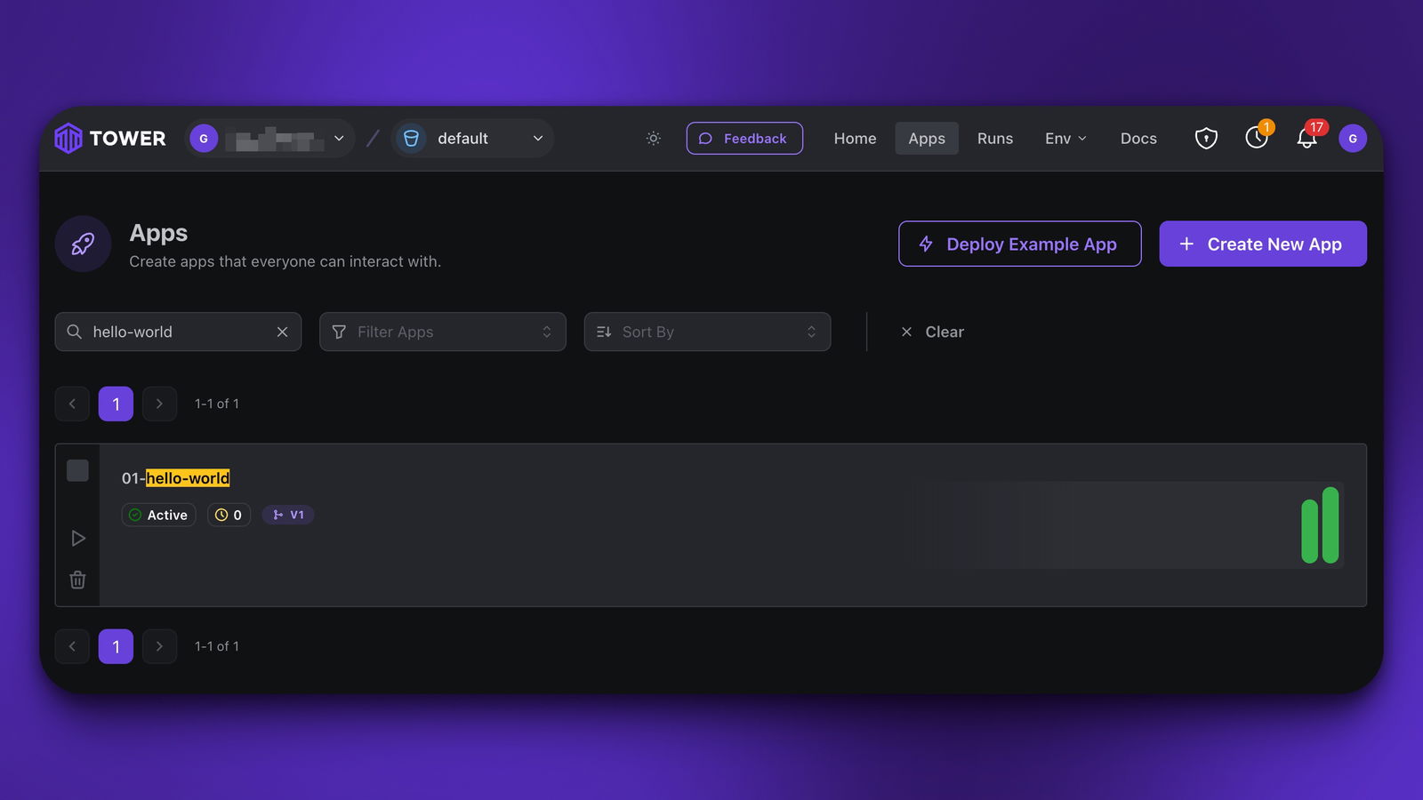 Deployed version of the hello-world app